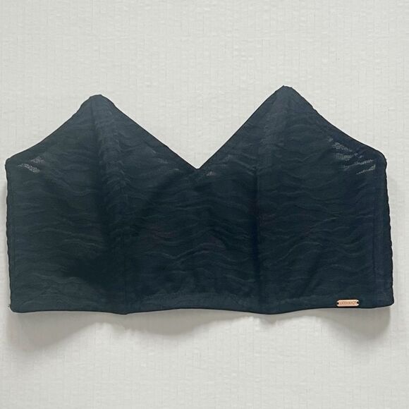 NWT SAVAGE X FENTY Lingerie by Rhianna Strapless Black Animal Lace V Neck Bra 1X - Picture 1 of 5